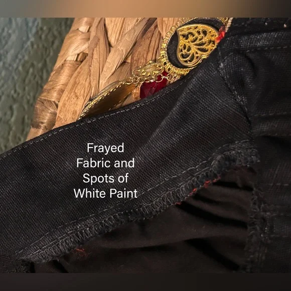 Queen Of Hearts Costume Sz S Handmade Red Gold Gown Alice In Wonderland Cosplay - Picture 6 of 16